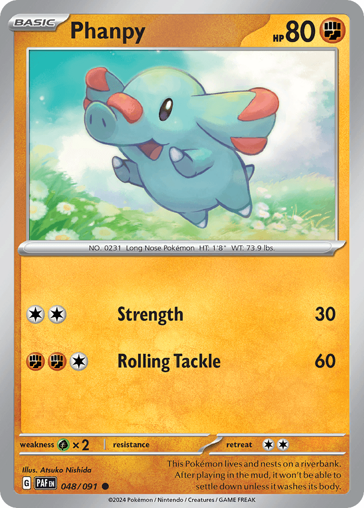 Phanpy z edície Paldean Fates, karta č.48