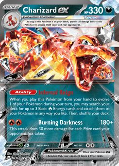 Charizard ex z edície Paldean Fates, karta č.54