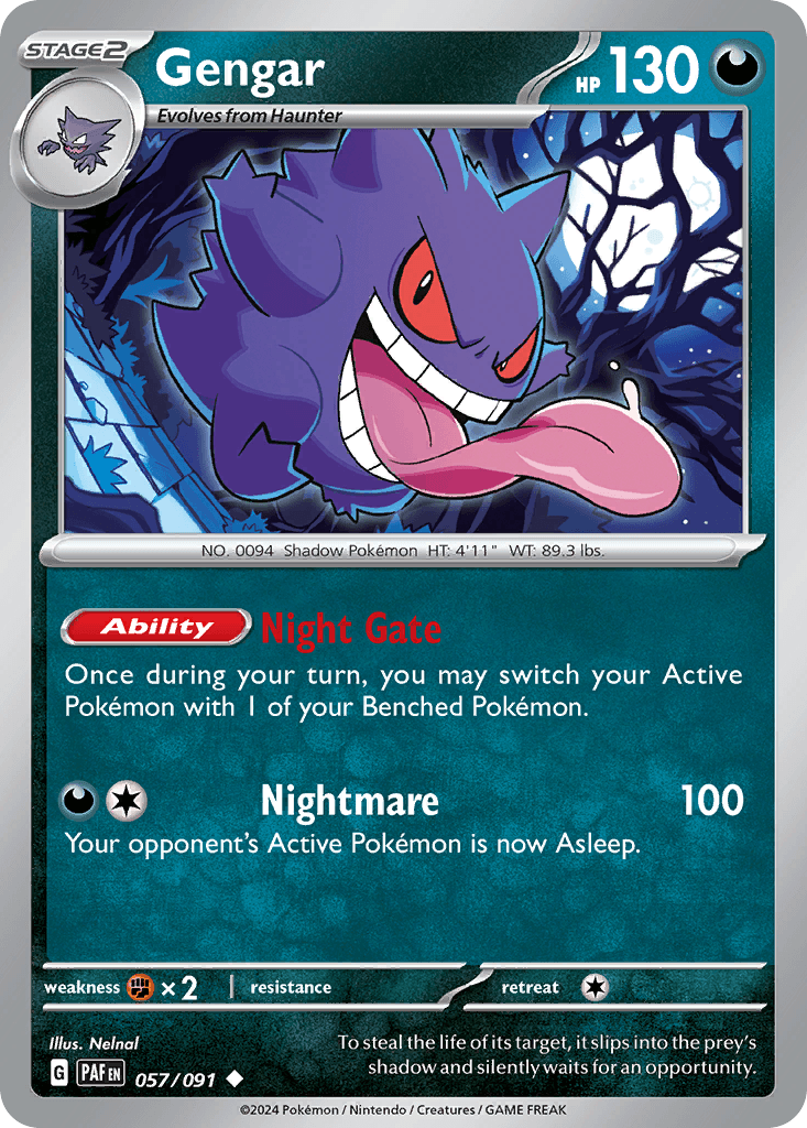 Gengar z edície Paldean Fates, karta č.57