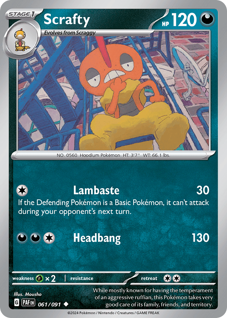 Scrafty z edície Paldean Fates, karta č.61