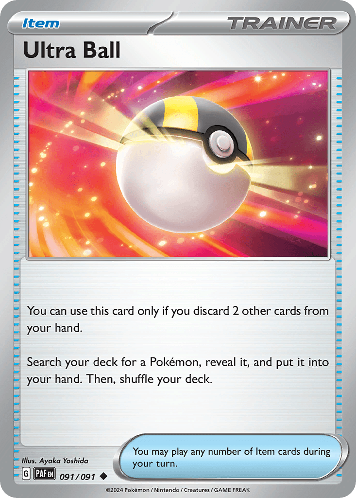 Ultra Ball z edície Paldean Fates, karta č.91