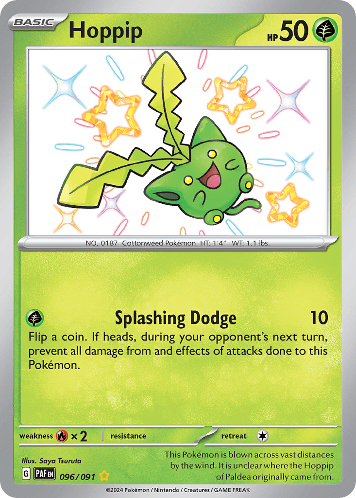 Hoppip z edície Paldean Fates, karta č.96