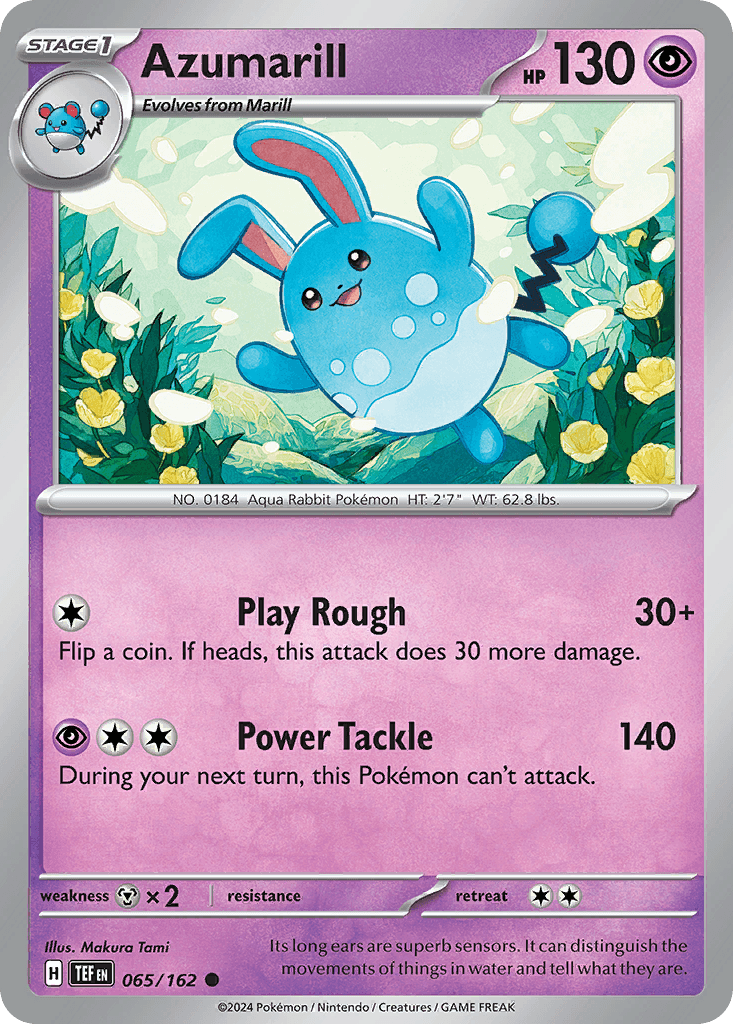 Azumarill z edície Temporal Forces, karta č.65