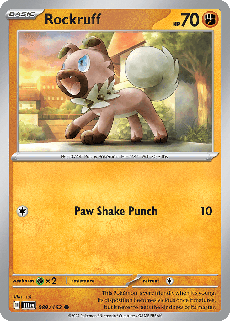 Rockruff z edície Temporal Forces, karta č.89