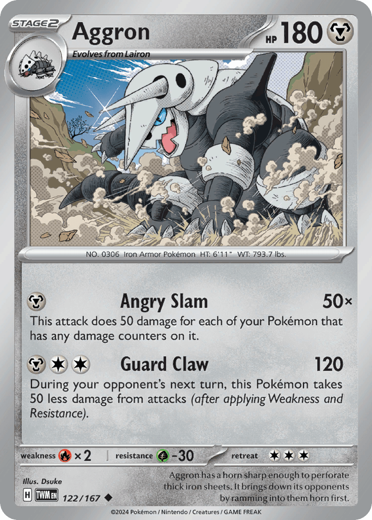 Aggron z edície Twilight Masquerade, karta č.122