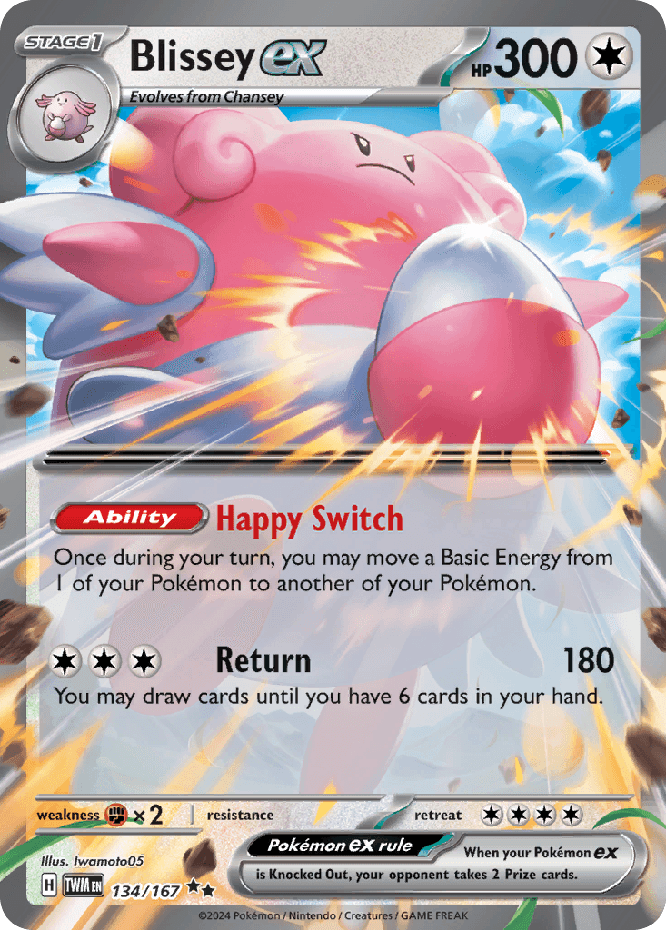 Blissey ex z edície Twilight Masquerade, karta č.134