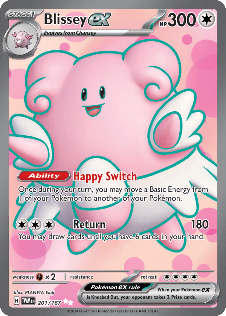 Blissey ex z edície Twilight Masquerade, karta č.201