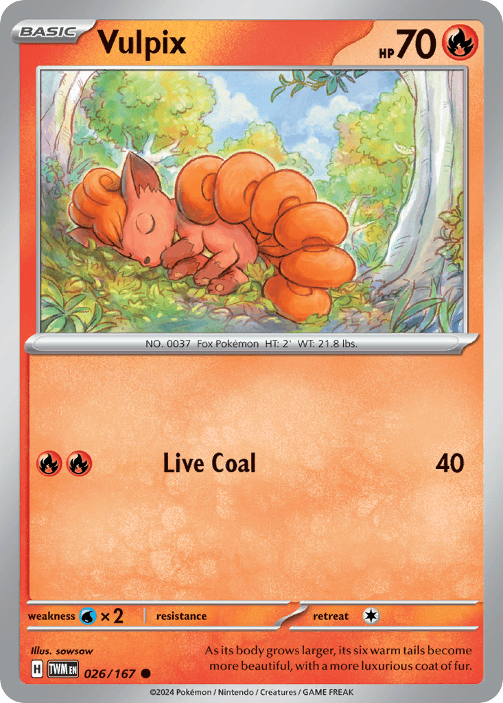 Vulpix z edície Twilight Masquerade, karta č.26