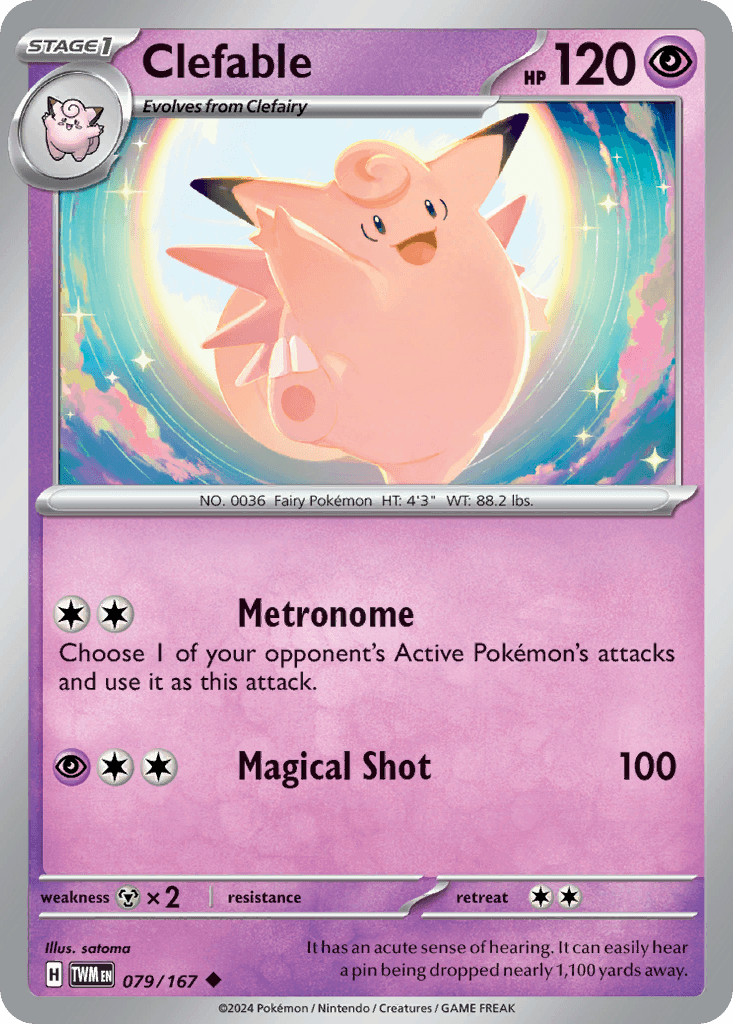 Clefable z edície Twilight Masquerade, karta č.79