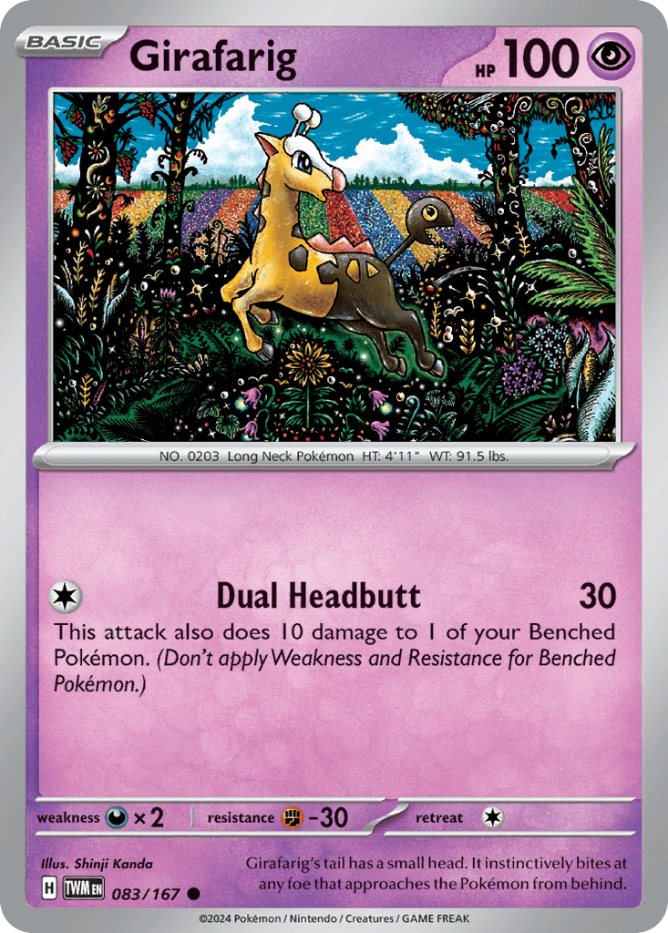 Girafarig z edície Twilight Masquerade, karta č.83