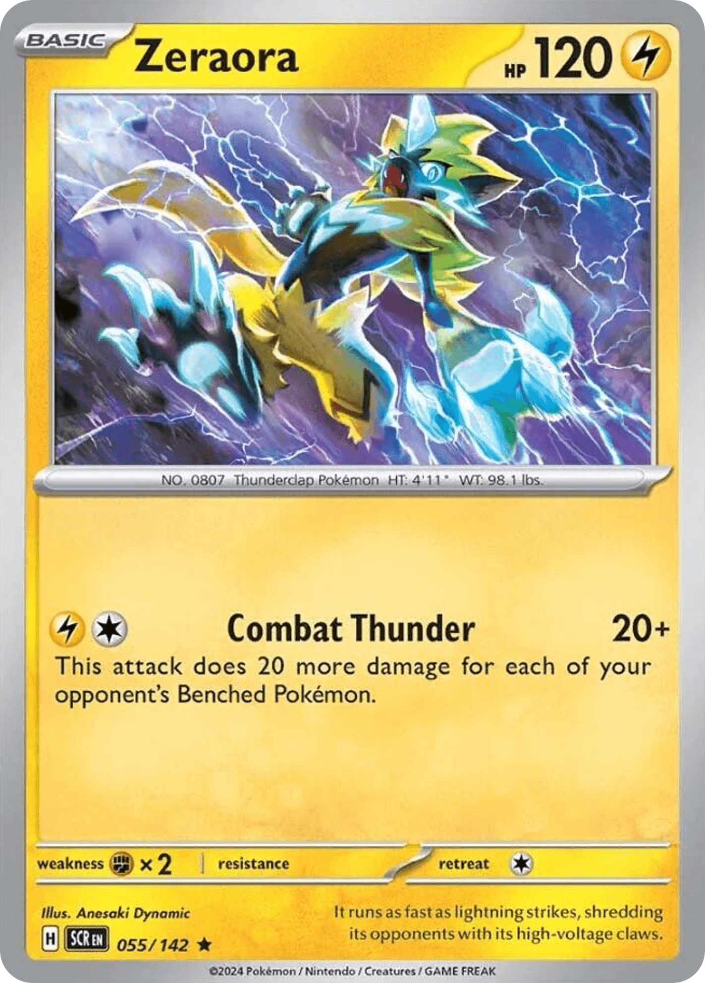 Zeraora z edície Stellar Crown, karta č.55