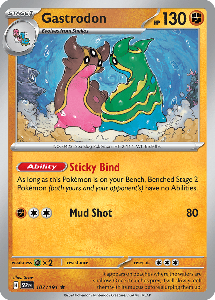 Gastrodon z edície Surging Sparks, karta č.107