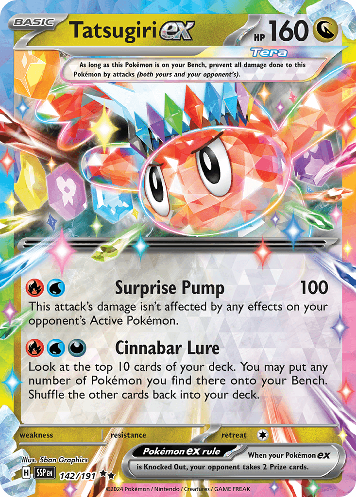 Tatsugiri ex z edície Surging Sparks, karta č.142