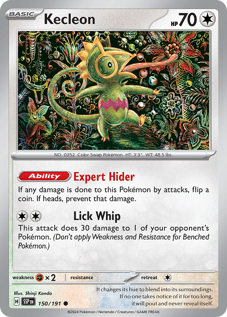 Kecleon z edície Surging Sparks, karta č.150