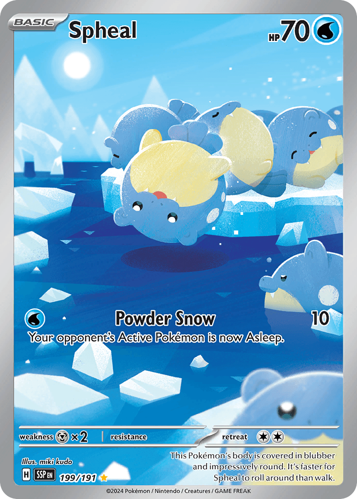 Spheal z edície Surging Sparks, karta č.199