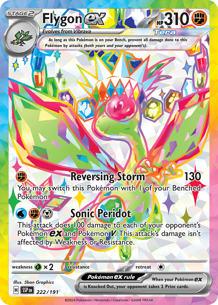 Flygon ex z edície Surging Sparks, karta č.222