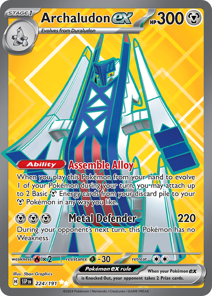 Archaludon ex z edície Surging Sparks, karta č.224