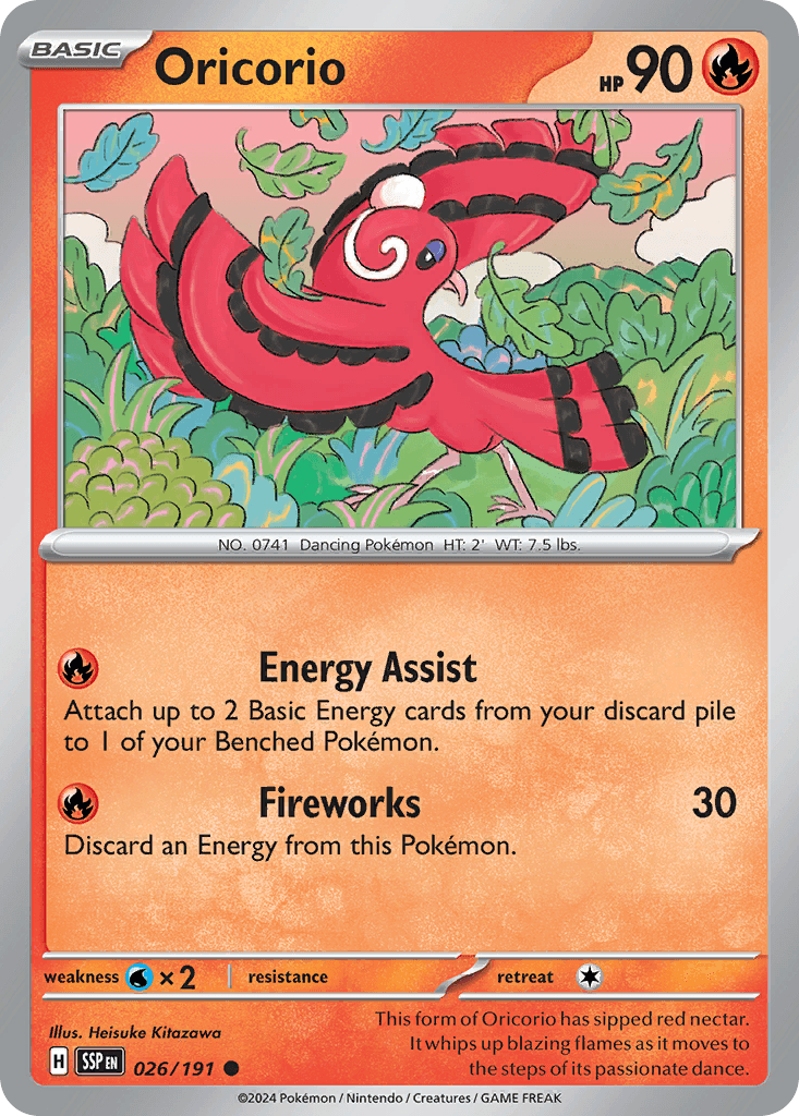 Oricorio z edície Surging Sparks, karta č.26