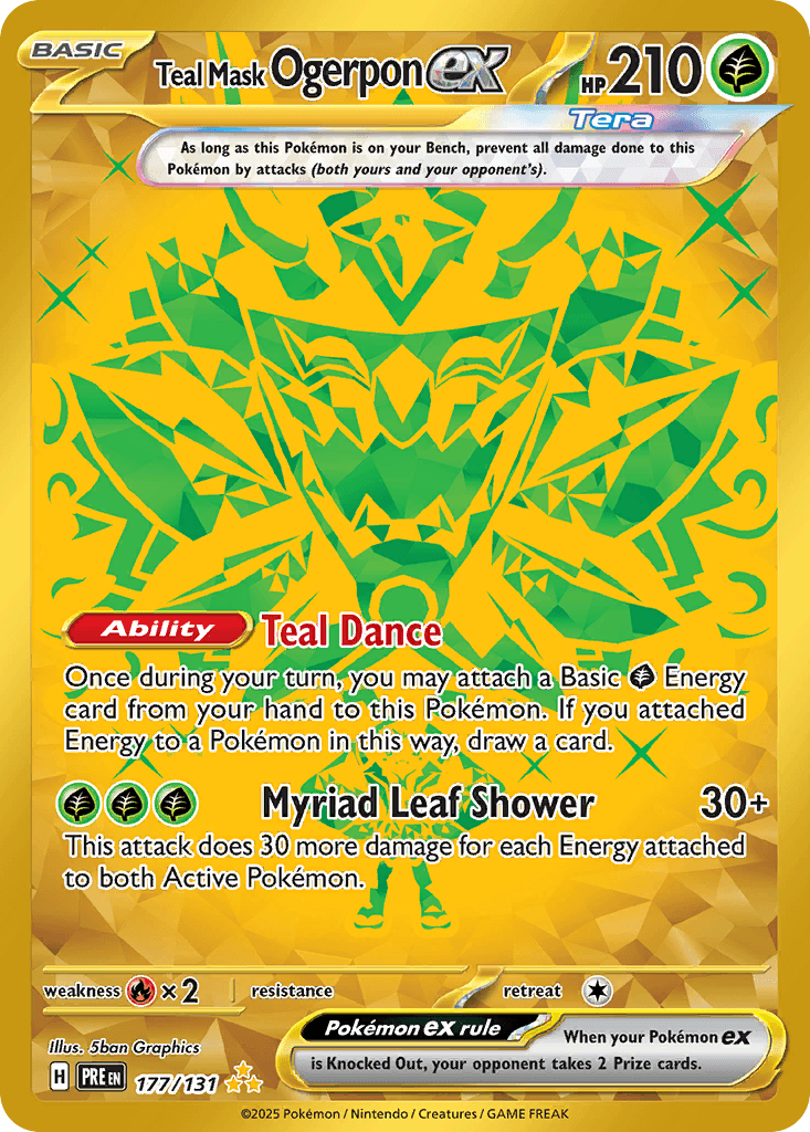 Teal Mask Ogerpon ex z edície Prismatic Evolutions, karta č.177