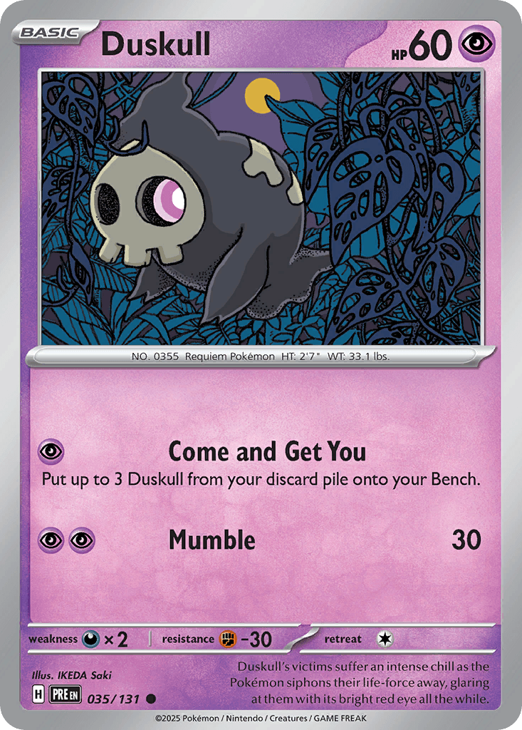 Duskull z edície Prismatic Evolutions, karta č.35