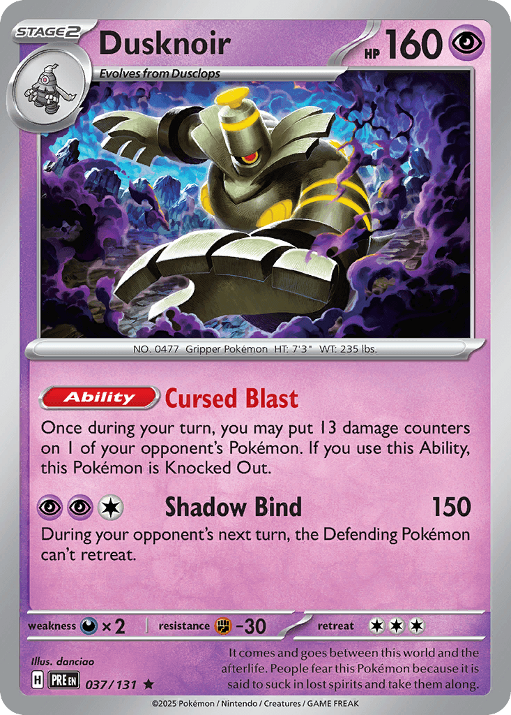 Dusknoir z edície Prismatic Evolutions, karta č.37