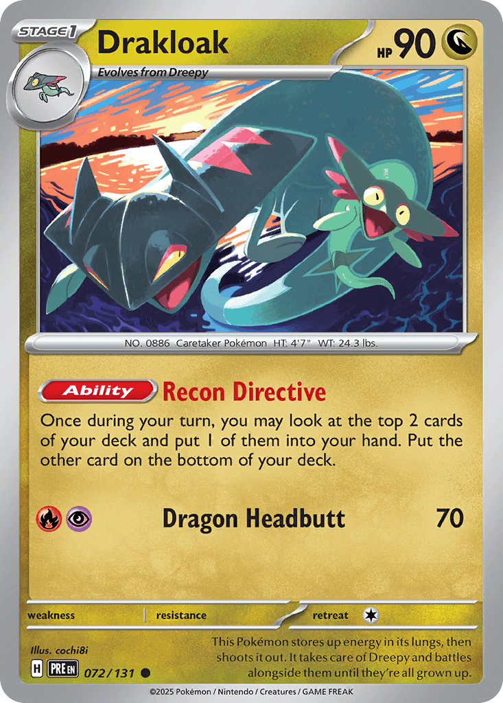 Drakloak z edície Prismatic Evolutions, karta č.72