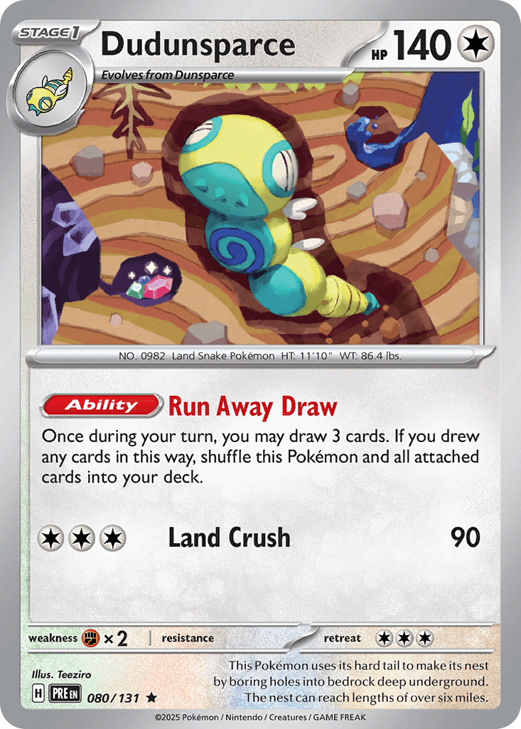 Dudunsparce z edície Prismatic Evolutions, karta č.80