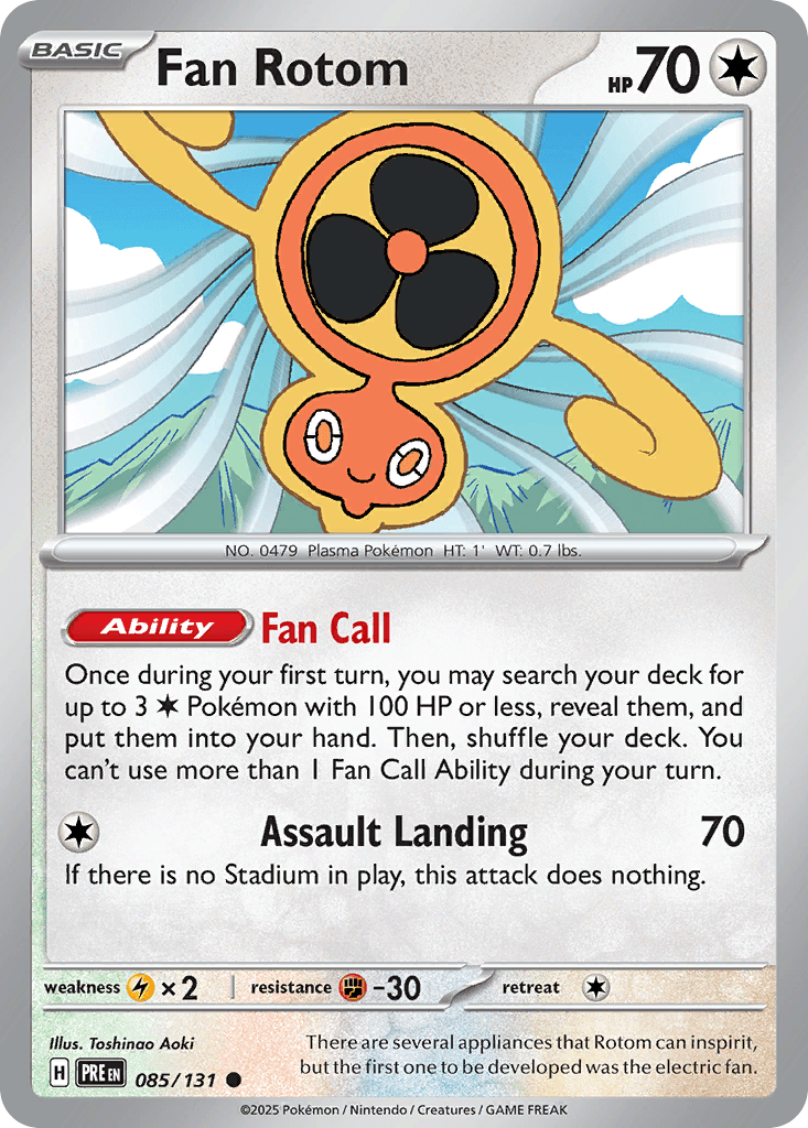 Fan Rotom z edície Prismatic Evolutions, karta č.85