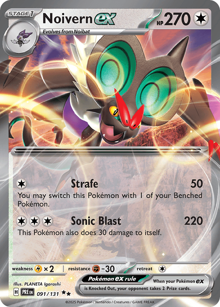 Noivern ex z edície Prismatic Evolutions, karta č.91