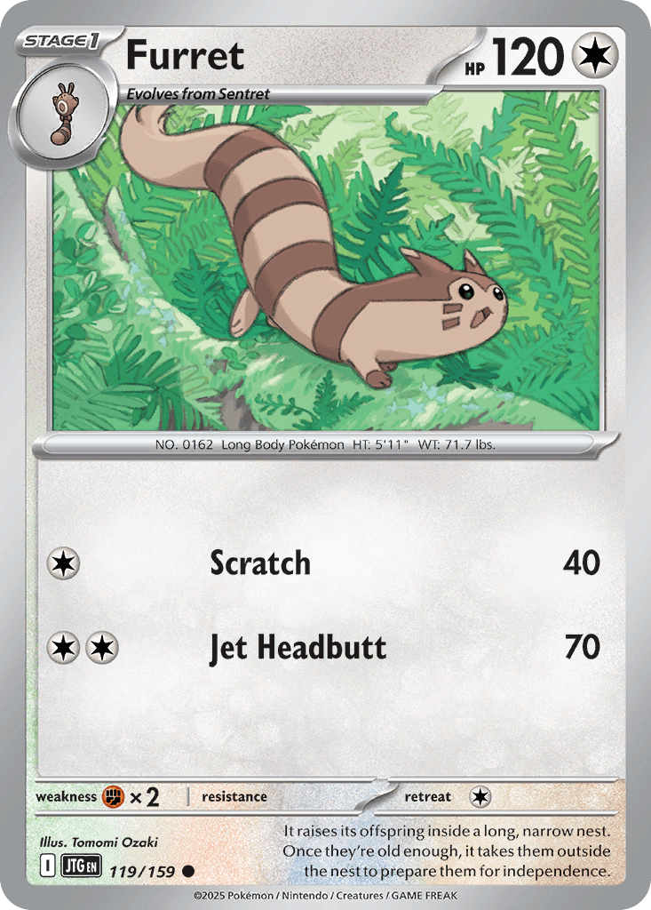 Furret z edície Journey Together, karta č.119