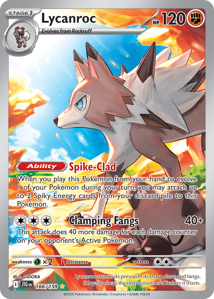 Lycanroc z edície Journey Together, karta č.166