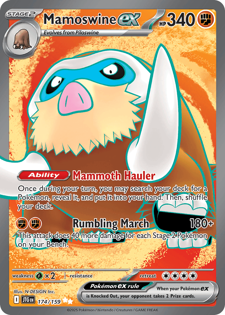 Mamoswine ex z edície Journey Together, karta č.174