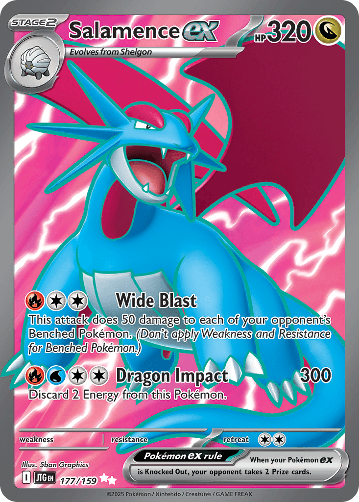 Salamence ex z edície Journey Together, karta č.177