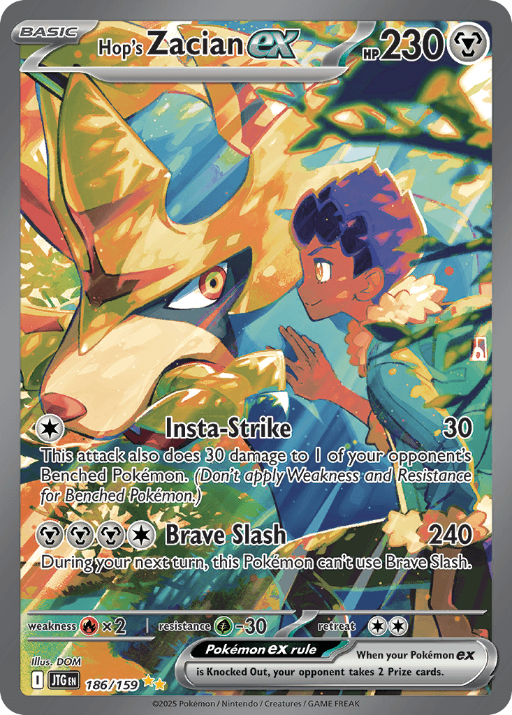 Hop's Zacian ex z edície Journey Together, karta č.186