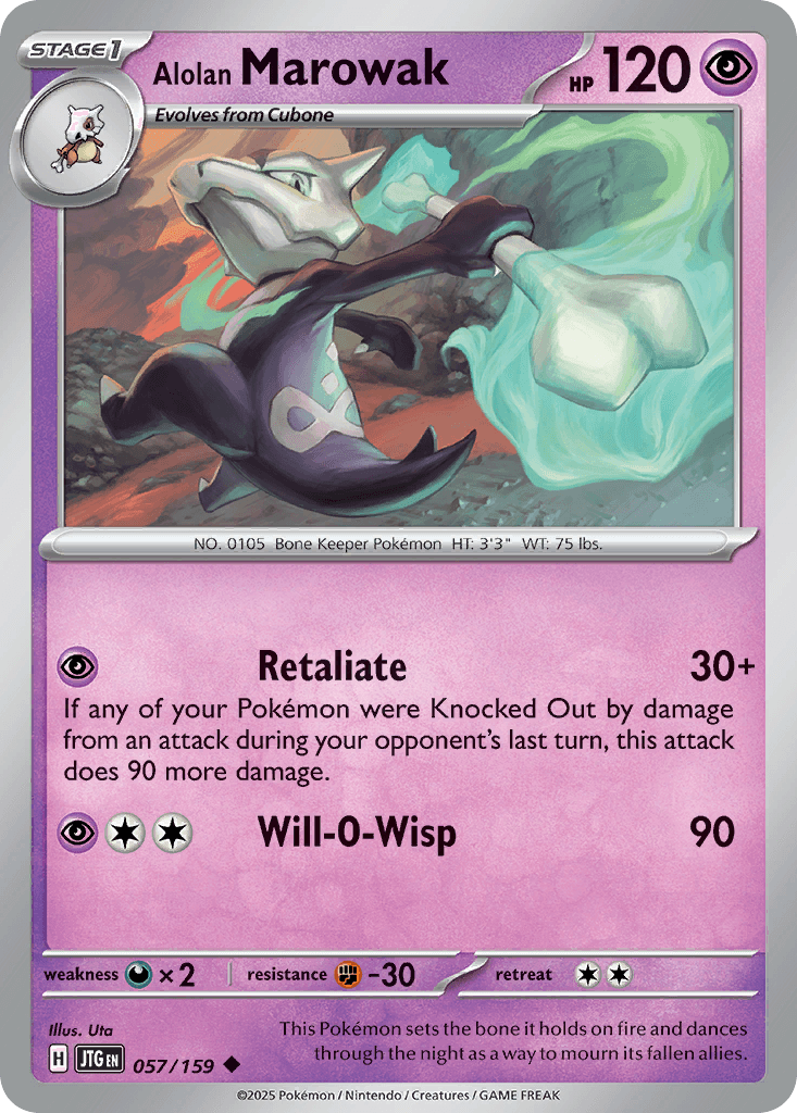 Alolan Marowak z edície Journey Together, karta č.57