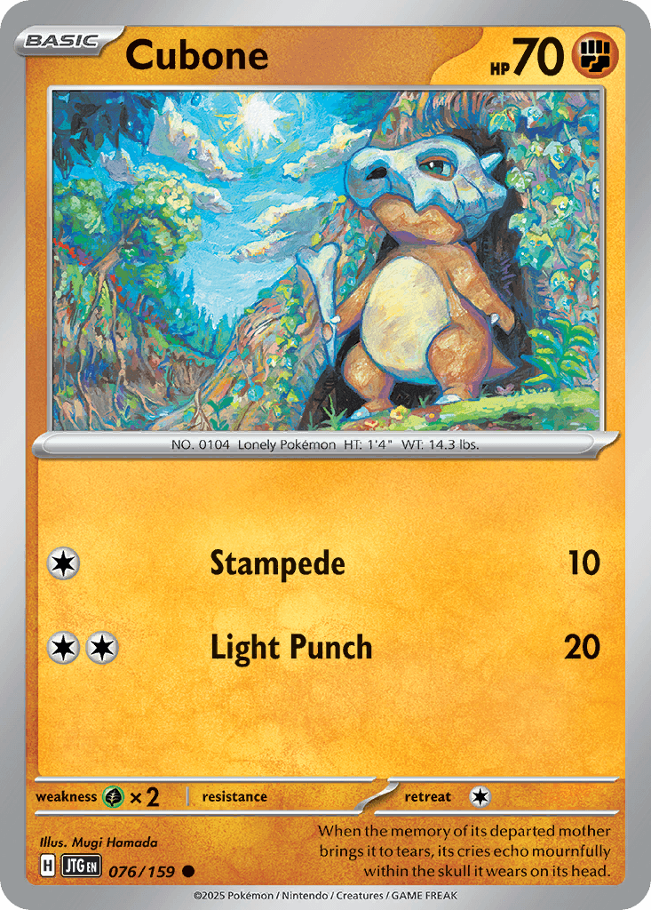 Cubone z edície Journey Together, karta č.76