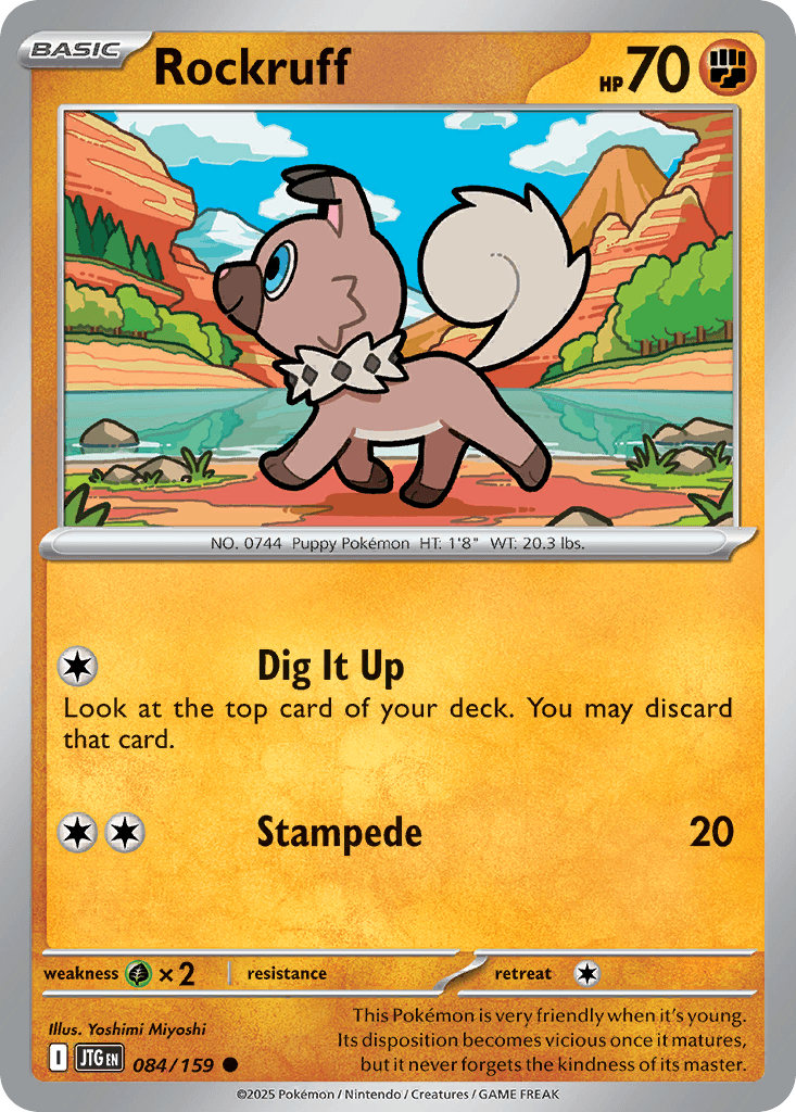 Rockruff z edície Journey Together, karta č.84