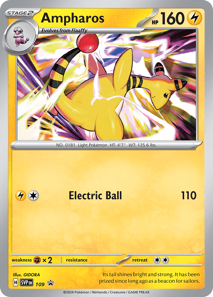 Ampharos z edície Scarlet & Violet Black Star Promos, karta č.109