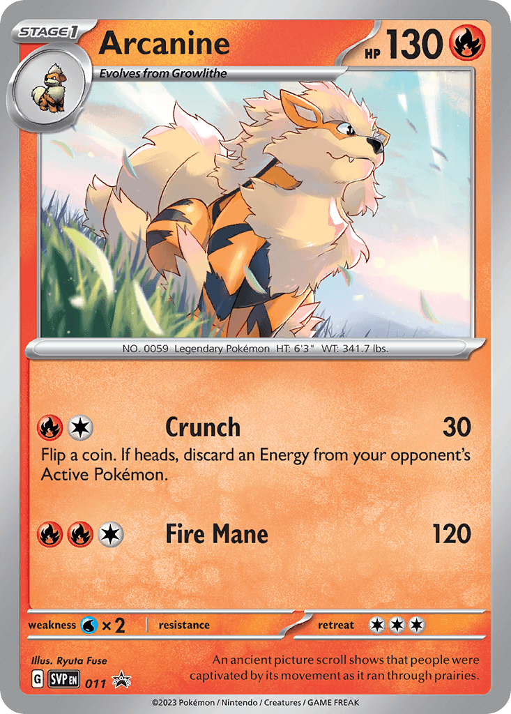 Arcanine z edície Scarlet & Violet Black Star Promos, karta č.11