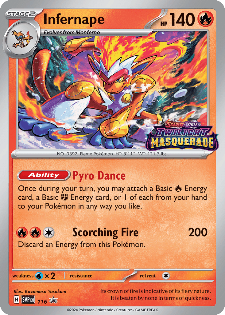 Infernape z edície Scarlet & Violet Black Star Promos, karta č.116