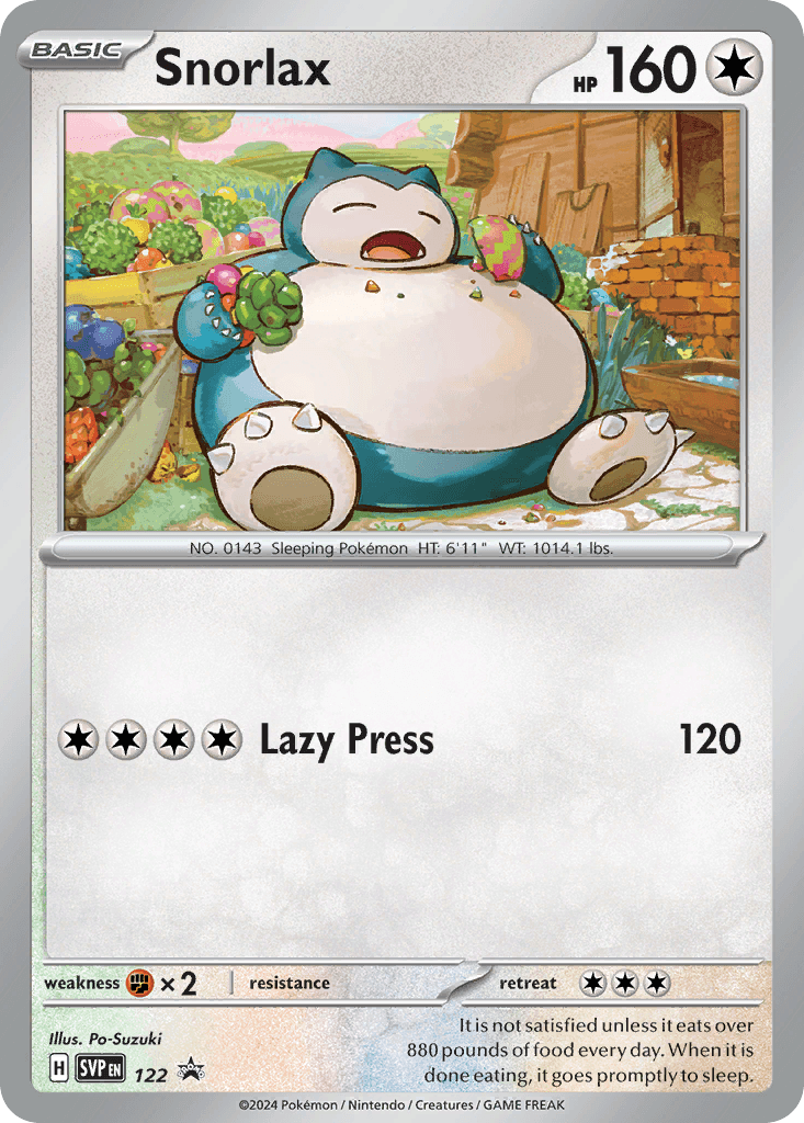 Snorlax z edície Scarlet & Violet Black Star Promos, karta č.122