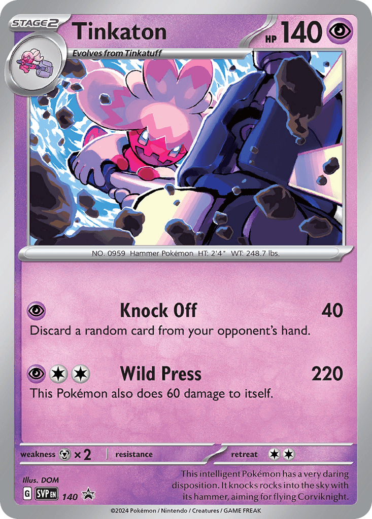 Tinkaton z edície Scarlet & Violet Black Star Promos, karta č.140