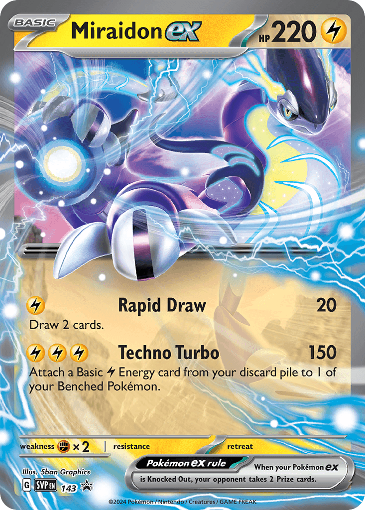 Miraidon ex z edície Scarlet & Violet Black Star Promos, karta č.143
