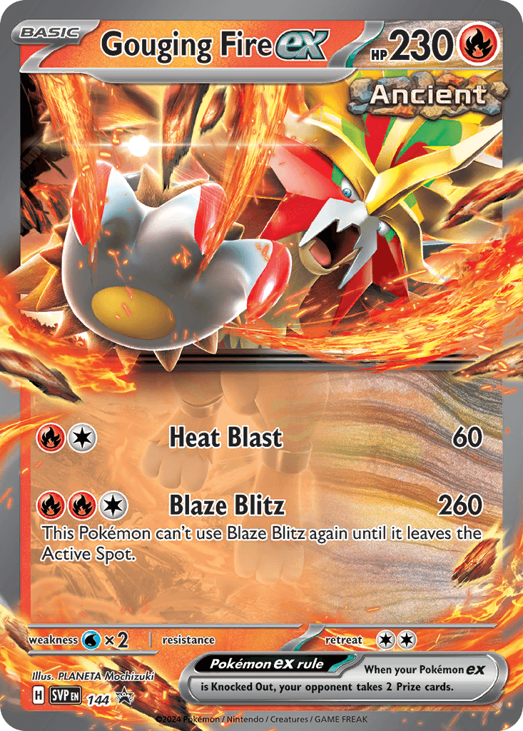 Gouging Fire ex z edície Scarlet & Violet Black Star Promos, karta č.144