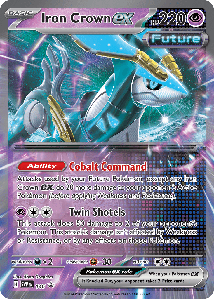 Iron Crown ex z edície Scarlet & Violet Black Star Promos, karta č.146