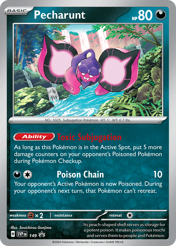 Pecharunt z edície Scarlet & Violet Black Star Promos, karta č.149