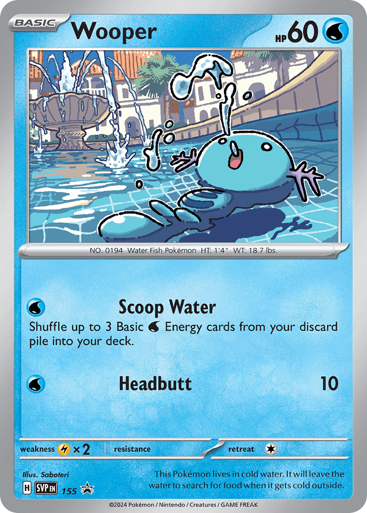 Wooper z edície Scarlet & Violet Black Star Promos, karta č.155