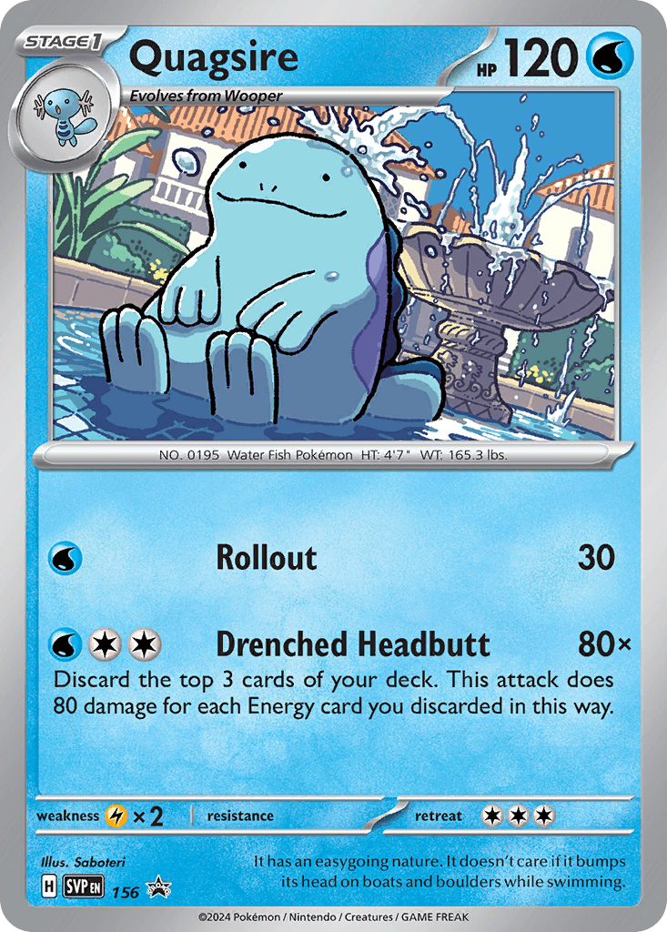 Quagsire z edície Scarlet & Violet Black Star Promos, karta č.156
