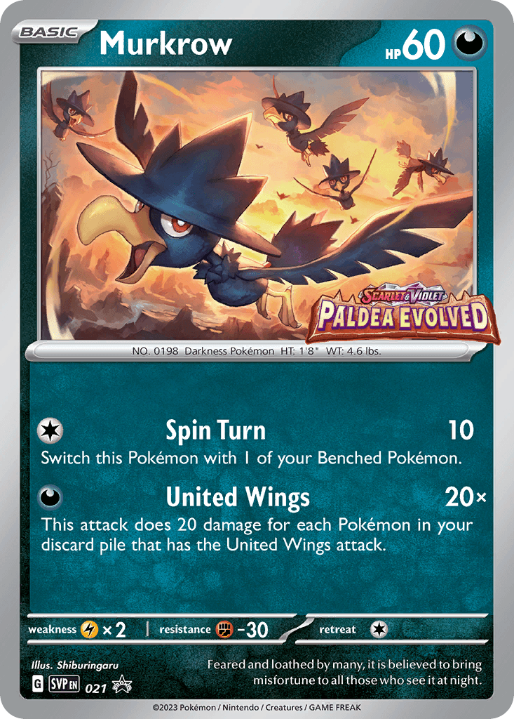 Murkrow z edície Scarlet & Violet Black Star Promos, karta č.21