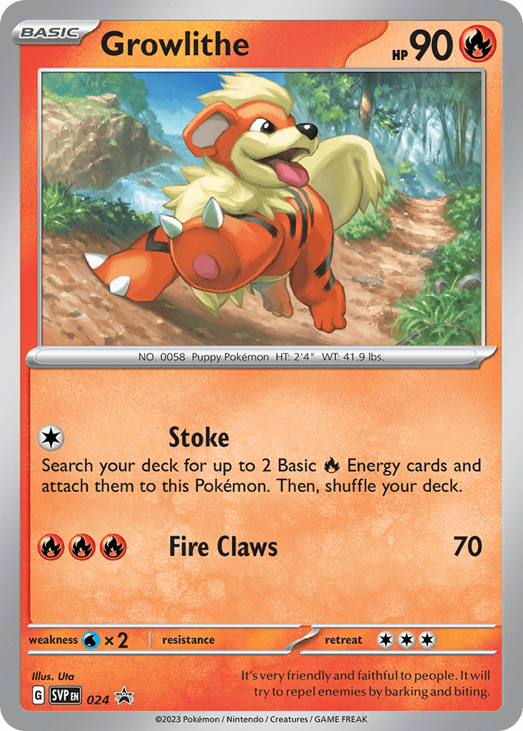 Growlithe z edície Scarlet & Violet Black Star Promos, karta č.24